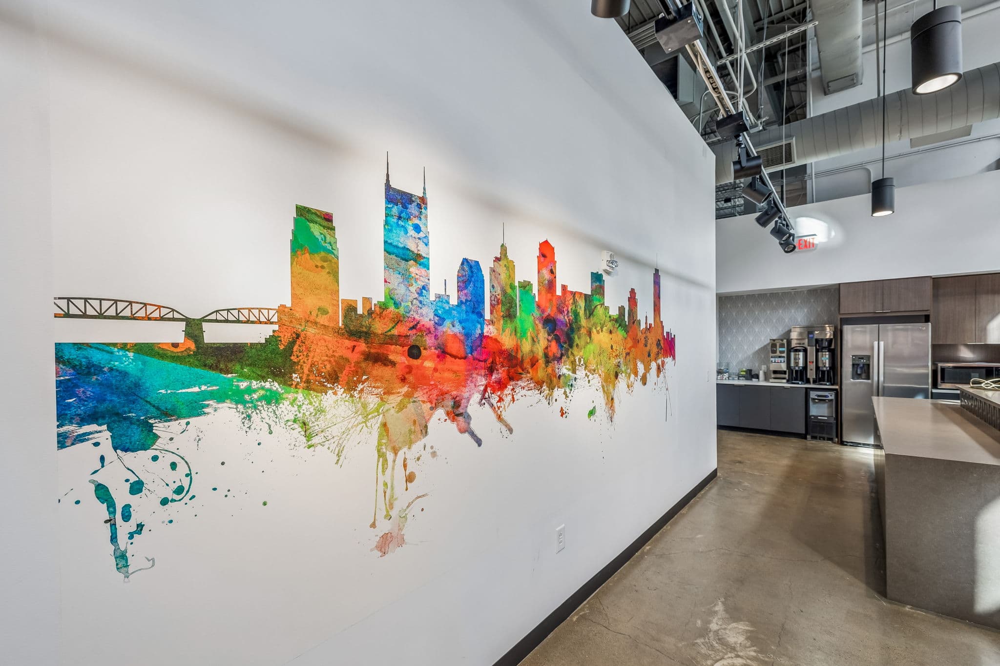 Nashville skyline mural